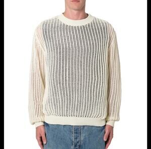 New MNML mesh knit sweater cream